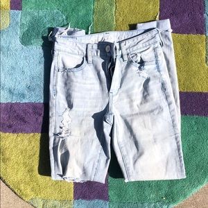 american eagle super stretch ripped skinny jeans